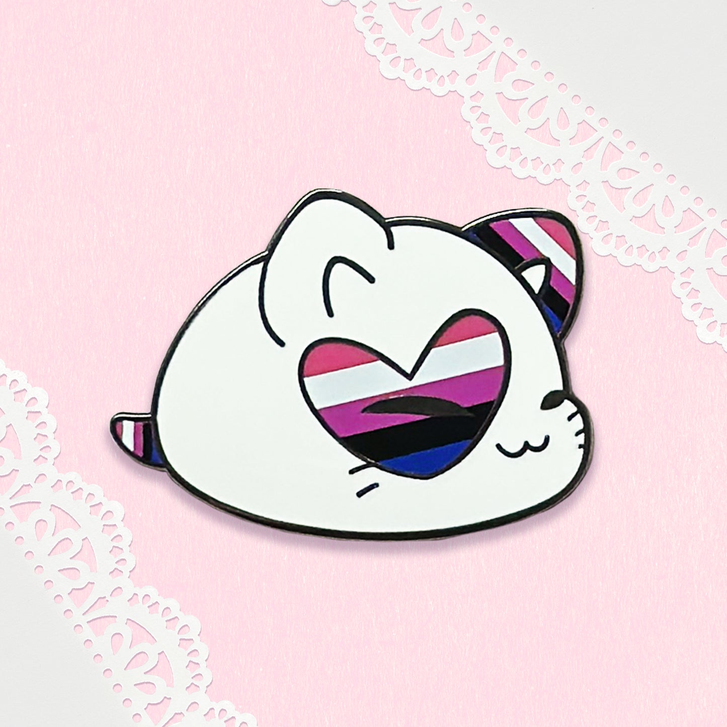 Purrfect Pride Enamel Pin - Genderfluid