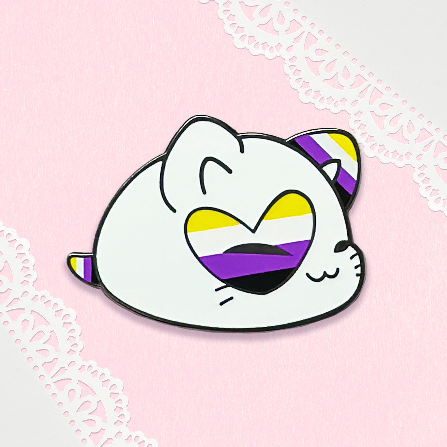 Purrfect Pride Enamel Pins - Non-binary