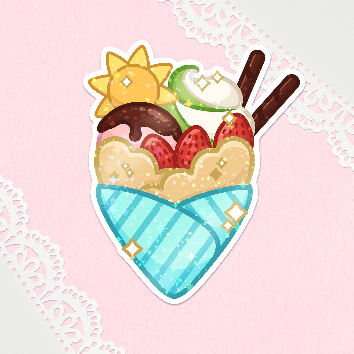 Seasonal Crepe Holo Vinyl Sticker - Summer