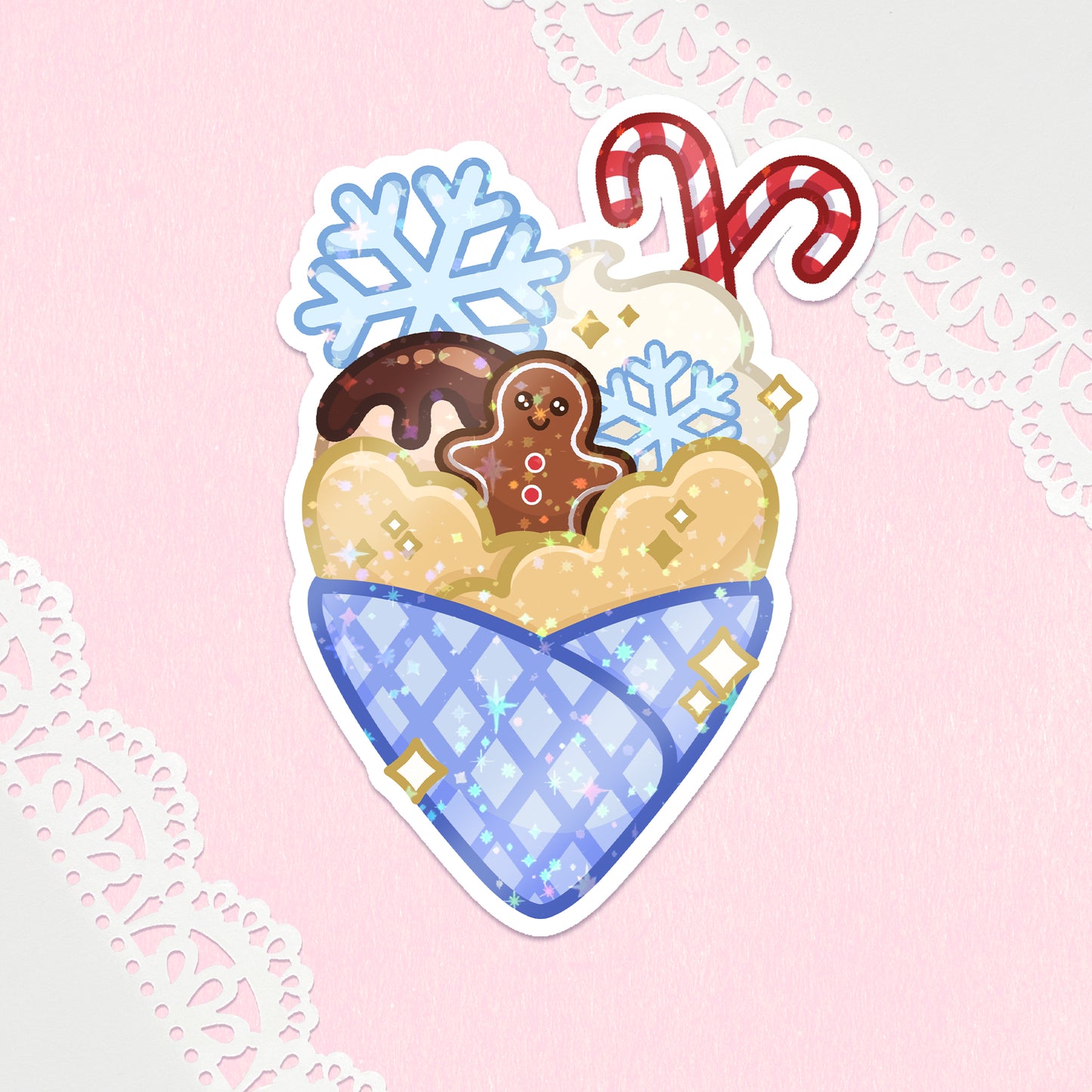 Seasonal Crepe Holo Vinyl Sticker - Winter