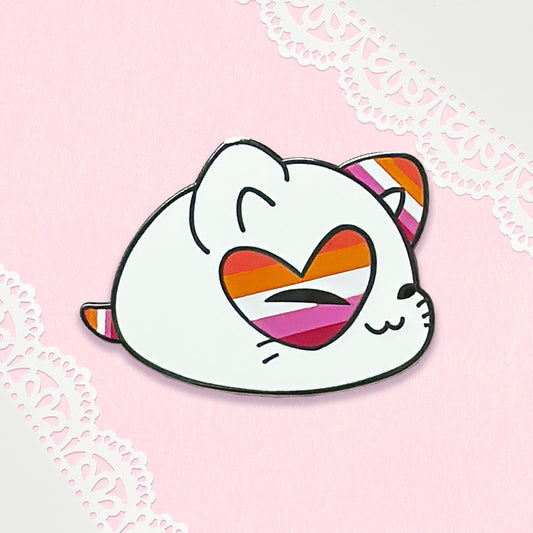 Purrfect Pride Enamel Pin - Lesbian