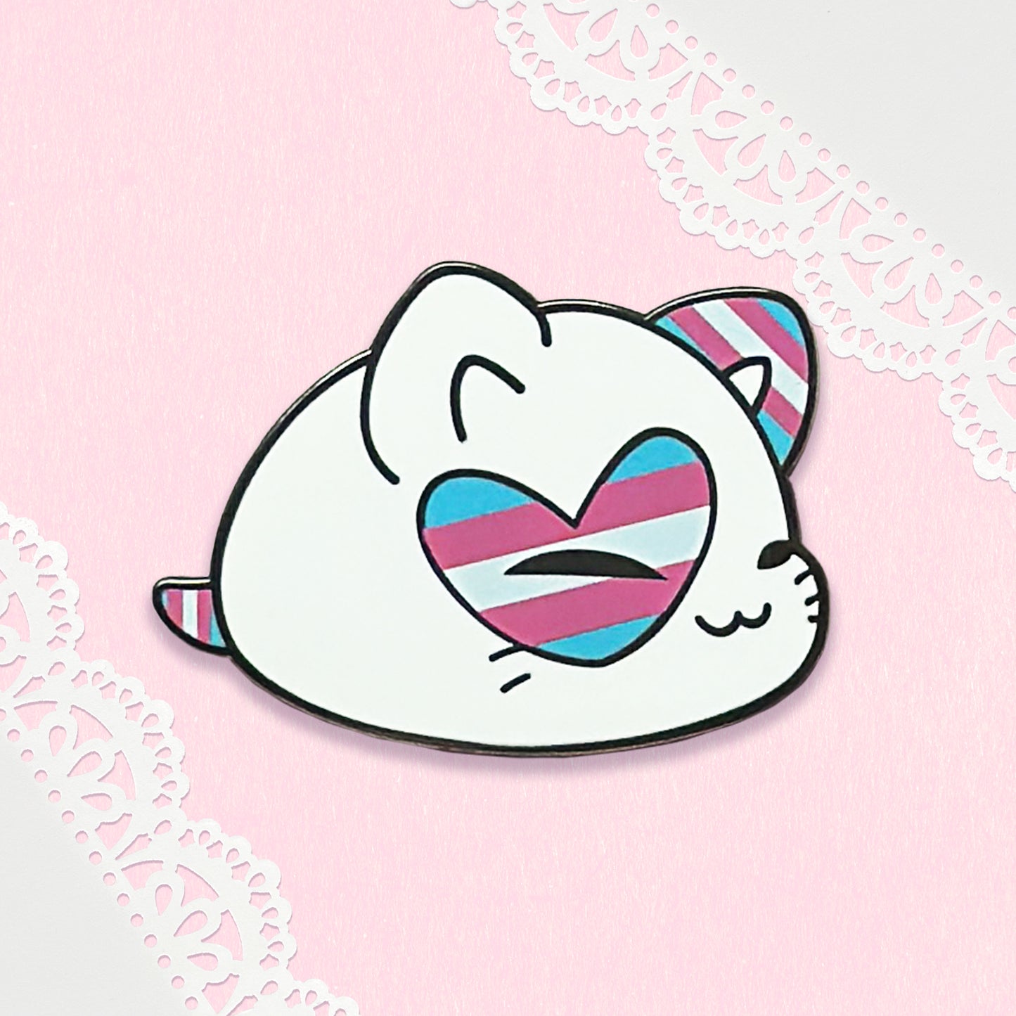 Purrfect Pride Enamel Pin - Transgender
