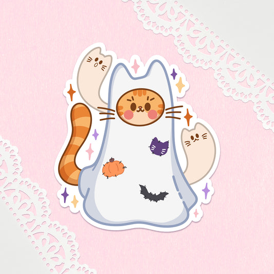 Ghost Kitty Vinyl Sticker
