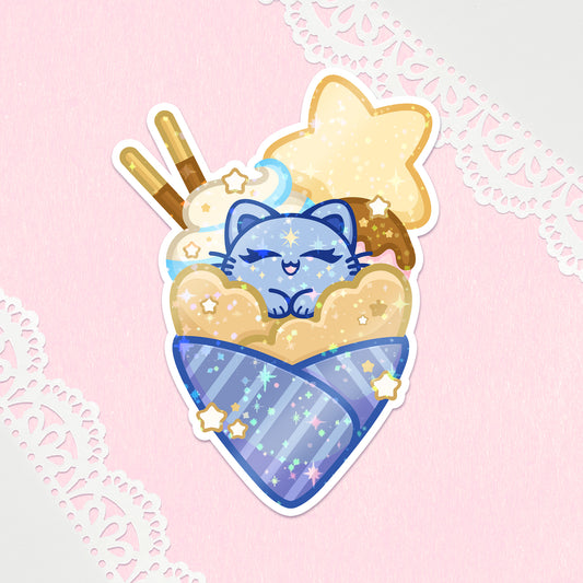 Kosmic Kitty Crepe Holo Vinyl Sticker - Star